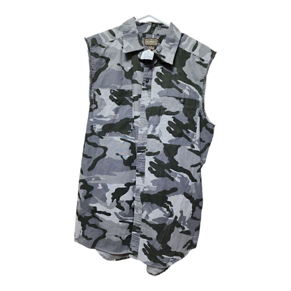 1601 - CE Schmidt distressed camo sleeveless cutoff shirt Workwear Men’s M NWT